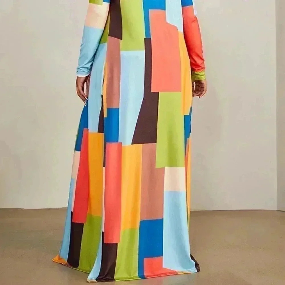 Colorblock Long Duster Cardigan - Multi - Picture 4 of 5